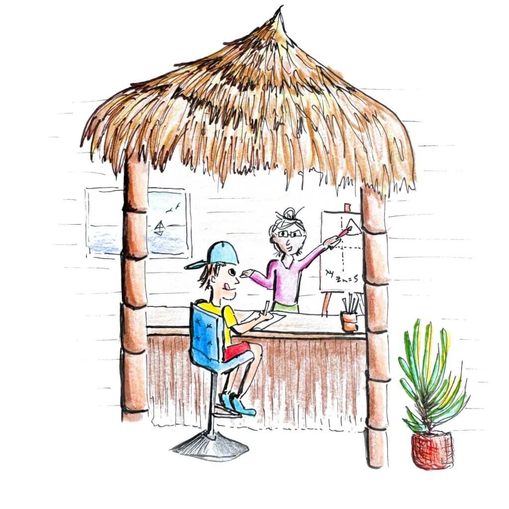under the tiki studying